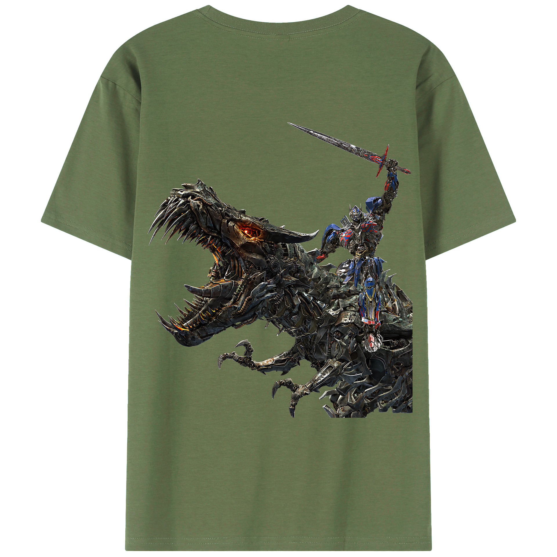 （画像用） Transformers トランスフォーマー 綿100％ メンズ半袖Tシャツ（バックプリント） 通気性
